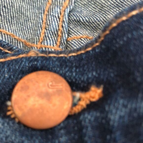 J Brand low rise Torn Dark Vintage Jeans distressed on front, whiskering 29 Nice - Picture 10 of 13